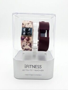 iFitness Activity Floral & Burgundy Activity Tracker Bands NIB